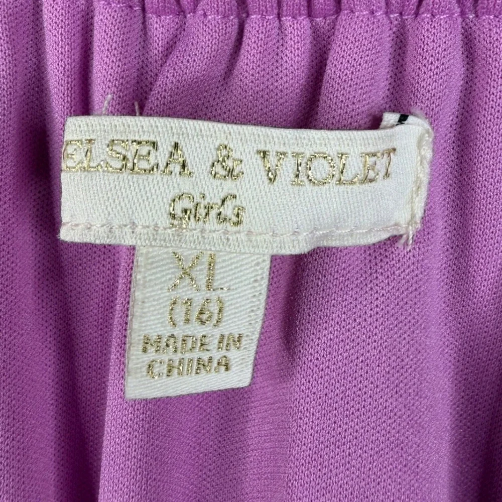 Chelsea &‎ Violet Linen Blend Tiered Sundress size XL Big Girl Lavender Purple